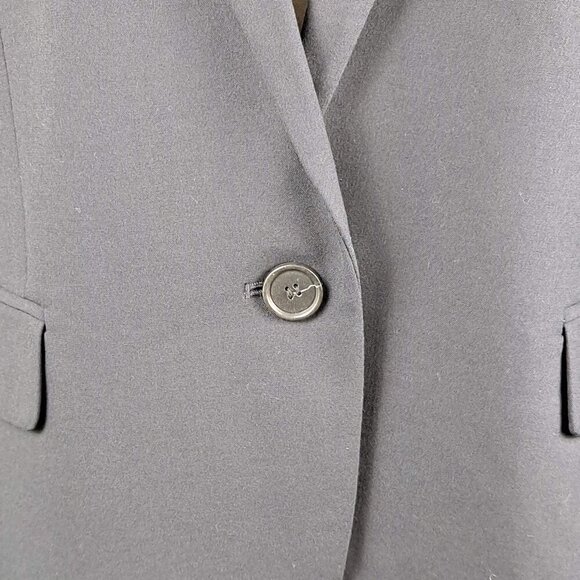 Ann Taylor Size 14 Navy Blue Blazer 1 Button Closure Long Sleeve Pockets NWT - Picture 3 of 14